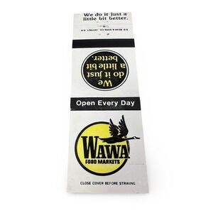 Vintage Wawa Food Markets Matchbook Cover We Do It Just A Little Bit Better Logo